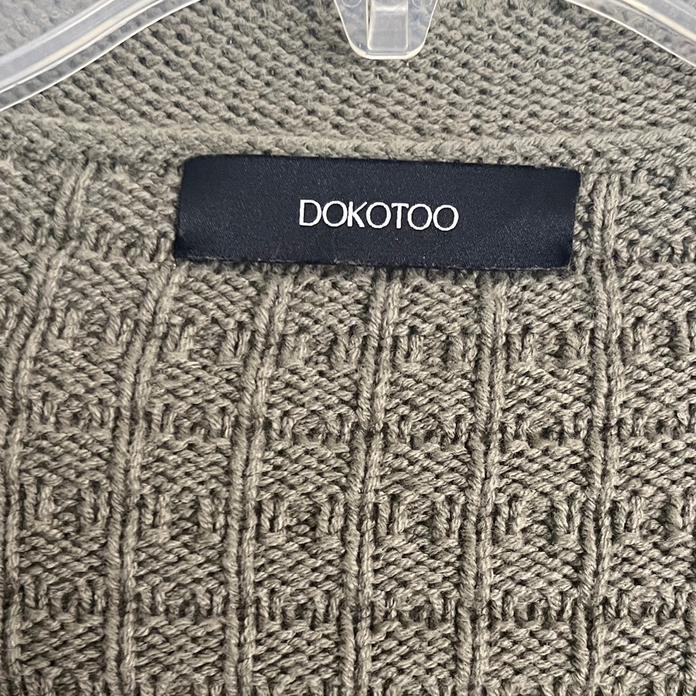 DOKOTOO Olive Green Textured Knit Sweater - Picture 2 of 3
